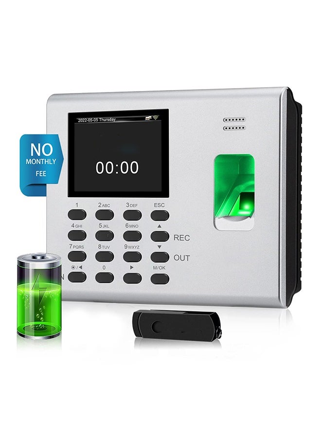 Generic - Time Clocks for Employees Small Business, WiFi Office Fingerprint Time Clock Automatic Punch in and Out Time Card Machine with App for iOS Android (0 Monthly Fees) - Image 1