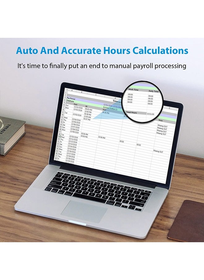 Generic - Time Clocks for Employees Small Business, WiFi Office Fingerprint Time Clock Automatic Punch in and Out Time Card Machine with App for iOS Android (0 Monthly Fees) - Image 1