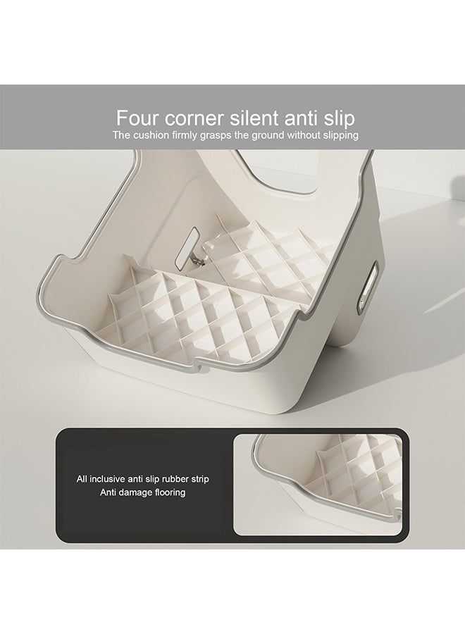 Arabest كرسي خطوة مزدوج للأطفال، كرسي تدريب الحمام للأطفال مع سطح غير قابل للانزلاق وقاعدة، مقعد قدم متعدد الوظائف للأطفال لغرفة النوم، غرفة الألعاب، حوض الحمام (رمادي) - Image 5