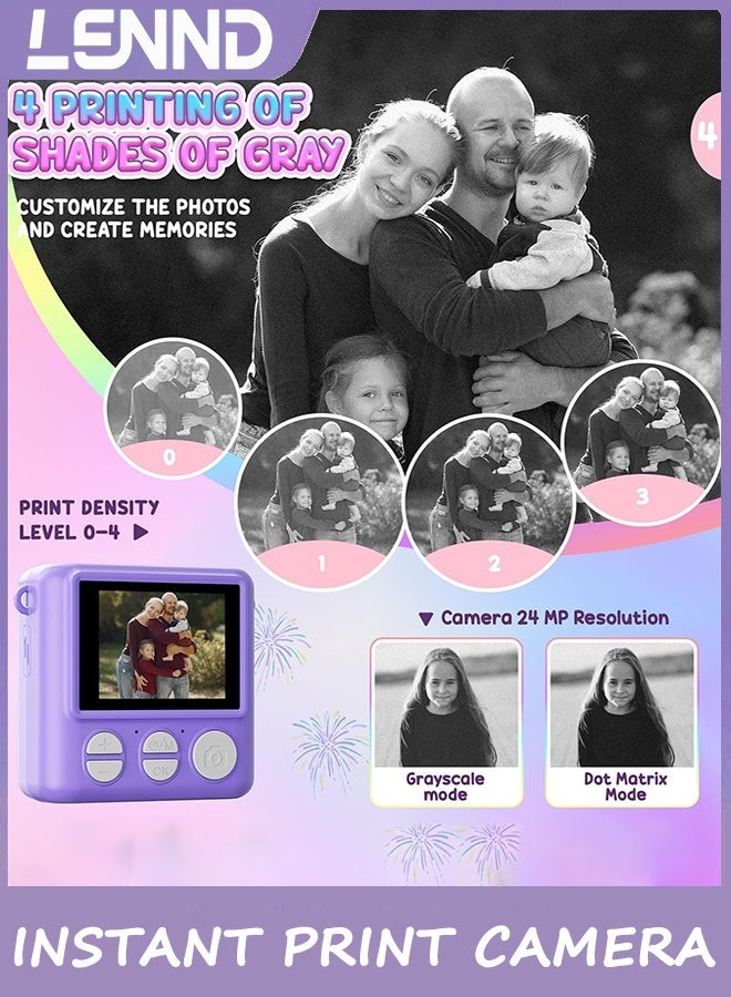 LENND Instant Print Camera for Kids,Instant Camera for Girls Boys,Kids Camera Toys for Toddler 1080P HD Selfie Digital Camera with Print Paper & 32G Card,Birthday Gifts for Girls Age 3-12 Years Old - Image 4