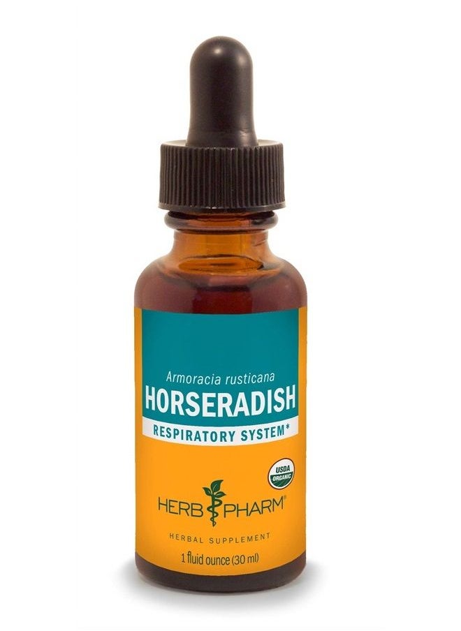 HERB PHARM Certified Organic Horseradish Liquid Extract for Respiratory System Support - 1 Ounce (DHRAD01)  - Image 1