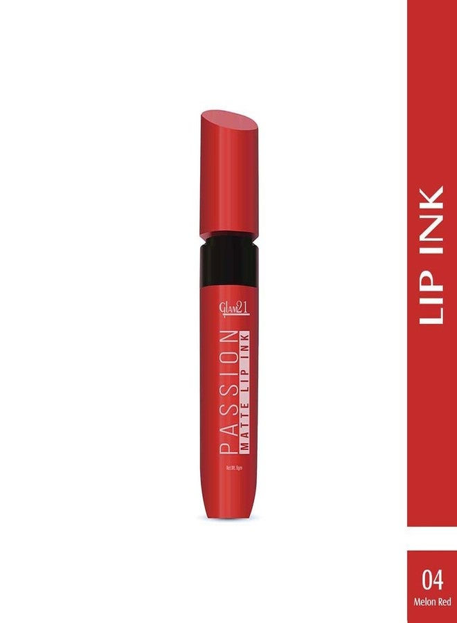 جلام 21 أحمر شفاه Glam21 Passion Matte Lip Ink | ثبات اللون حتى 12 ساعة | خفيف الوزن ومريح | غير لزج وغير مجفف - 04 أحمر بطيخ، 6 غرام - Image 2