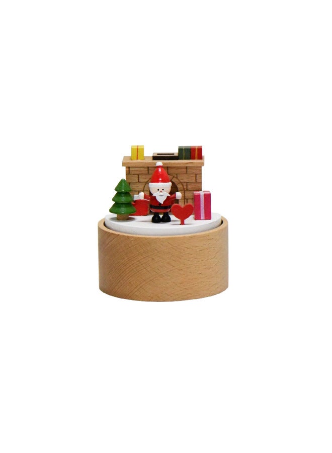 24 Mini Music Box Cute Pet Animals Children's Holiday Gift Beech Crafts Wooden Music Box Ornaments-Color:SH1601 Flower Windmill-Dimensions:Base 8*8CM - Image 4