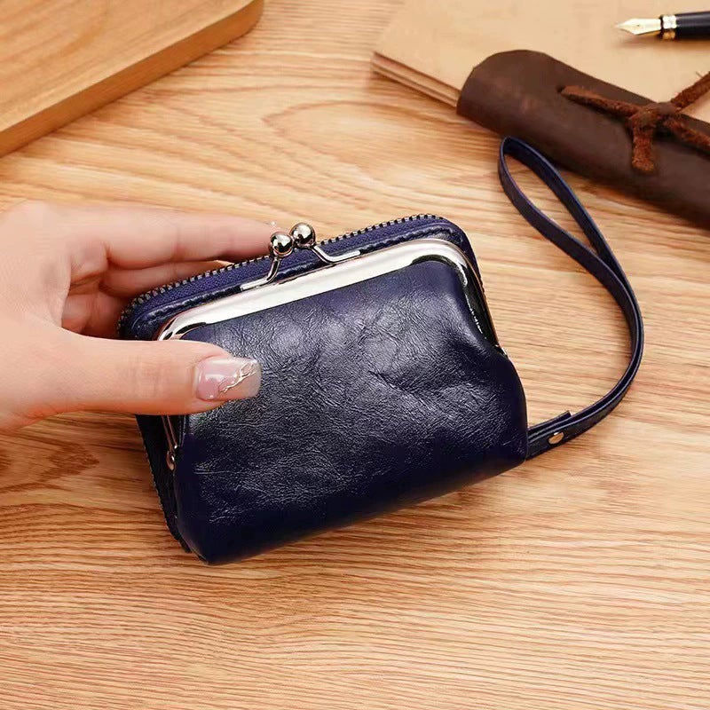 Retro Style Clip Bag Personalized Mini Multi-Compartment Card Slot Card Bag Coin Bag Hand-Held Small Bag - Image 1