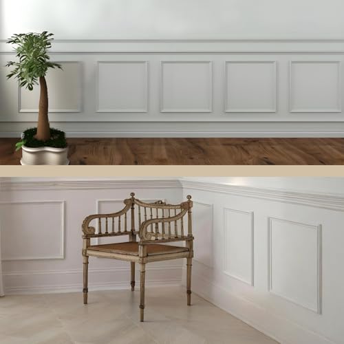 TRAIN2 ART 3 Set Peel and Stick Wall Molding Kit,24" x 24" Premade Self Adhesive Wainscoting Panels,Ready to Assemble Accent Molding Trim for Interior Wall Moulding Decor - Image 4