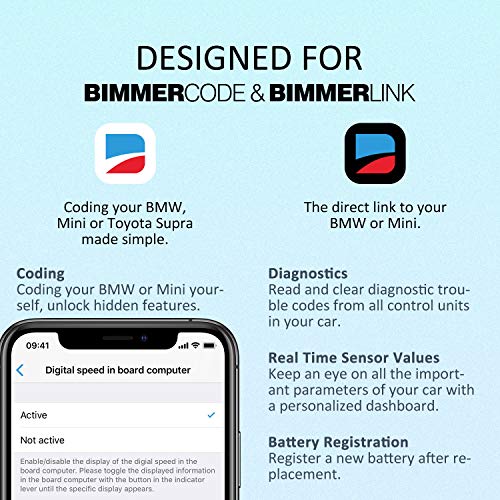 Vgate vLinker BM Plus Bluetooth BLE OBD2 Scanner for BMW/Mini, Works with iPhone & Android Unlock Car Hidden Features in BimmerCode, OBD II Diagnostic Tool - Image 2