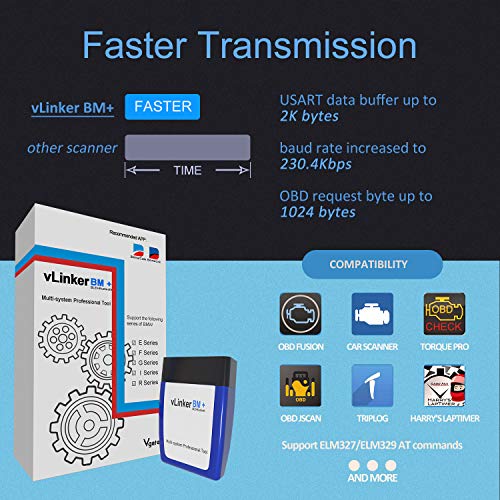 Vgate vLinker BM Plus Bluetooth BLE OBD2 Scanner for BMW/Mini, Works with iPhone & Android Unlock Car Hidden Features in BimmerCode, OBD II Diagnostic Tool - Image 5
