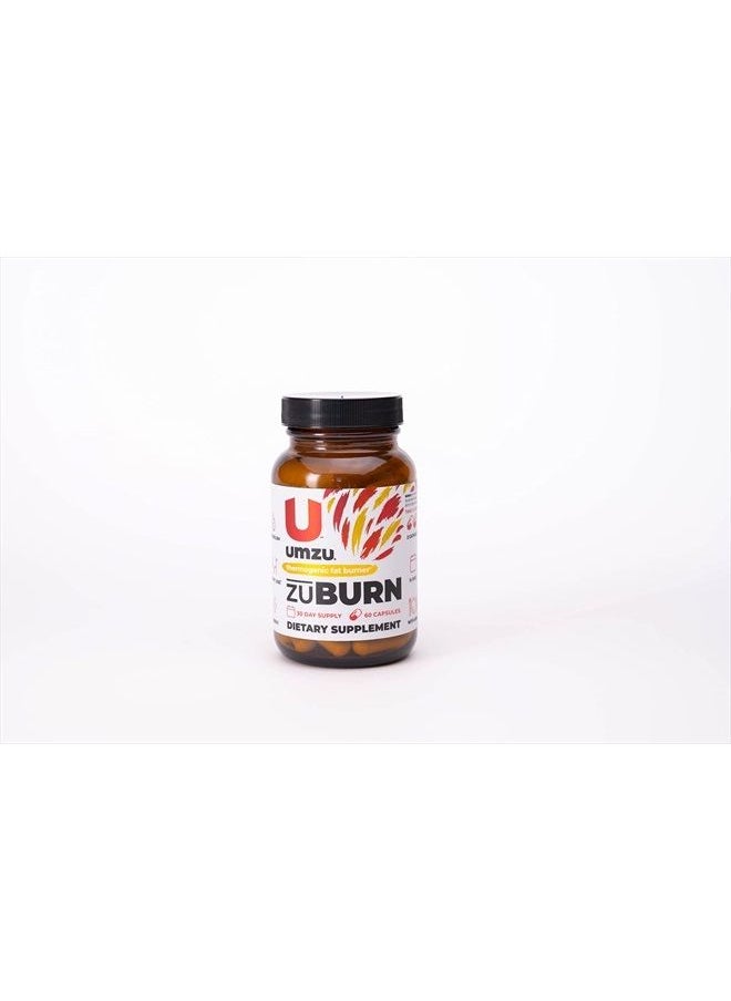 UMZU - zuBurn - Thermogenic Supplement to Support Metabolism and Energy, Thermogenic Fat Burner, Blend of Vitamins and Caffeine - (30 Day Supply 60 Capsules) - Image 1