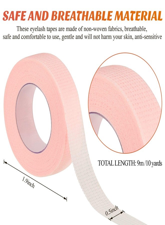 Maitys 10 Rolls 0.5 Inch/10 Yard Fabric Lash Tape for Eyelash Extension Supply Pink Breathable Eyelash Grafting Tape Adhesive Non-Woven Makeup DIY Sticker - Image 2