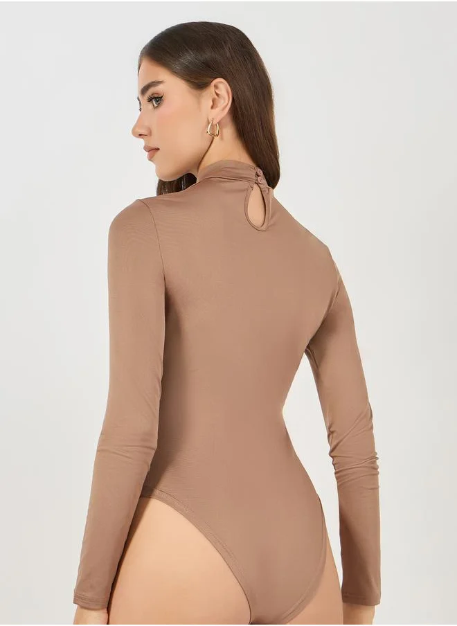 ستايلي Wrap Front Detail Turtle Neck Bodysuit