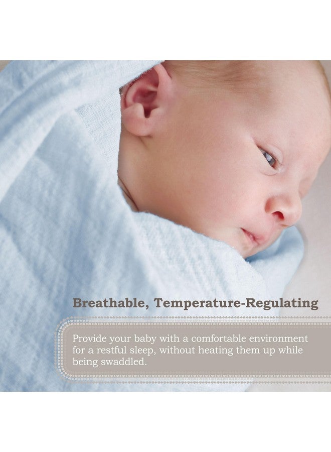 moonybaby 100% Organic Swaddle Helps to Reduce The Moro Reflex, Certified by Oeko-TEX Standard 100, 47 x 47 inches, 2 Pack, Color: Blue & Flower - Image 3