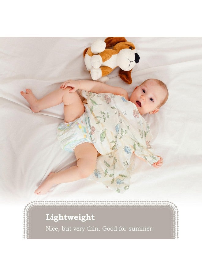 moonybaby 100% Organic Swaddle Helps to Reduce The Moro Reflex, Certified by Oeko-TEX Standard 100, 47 x 47 inches, 2 Pack, Color: Blue & Flower - Image 4