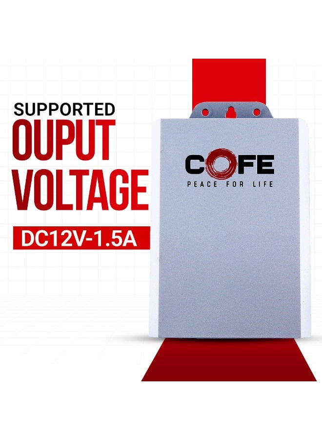 COFE Mini UPS | Input 110-240V + 12V 2A | 3 x 2600 mAh Battery | Upto 8 Hours Backup | Compatible with CCTV, Set-top Box | Overcharge, Overvoltage, Overcurrent, Short Circuit Protection (CF-UNW07) - Image 2