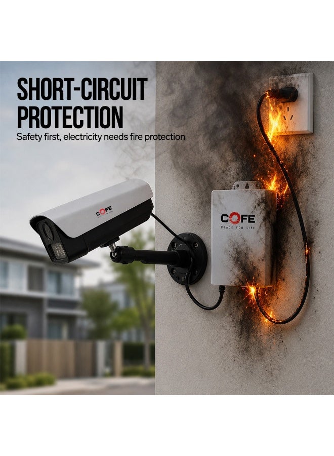 COFE Mini UPS | Input 110-240V + 12V 2A | 3 x 2600 mAh Battery | Upto 8 Hours Backup | Compatible with CCTV, Set-top Box | Overcharge, Overvoltage, Overcurrent, Short Circuit Protection (CF-UNW07) - Image 5