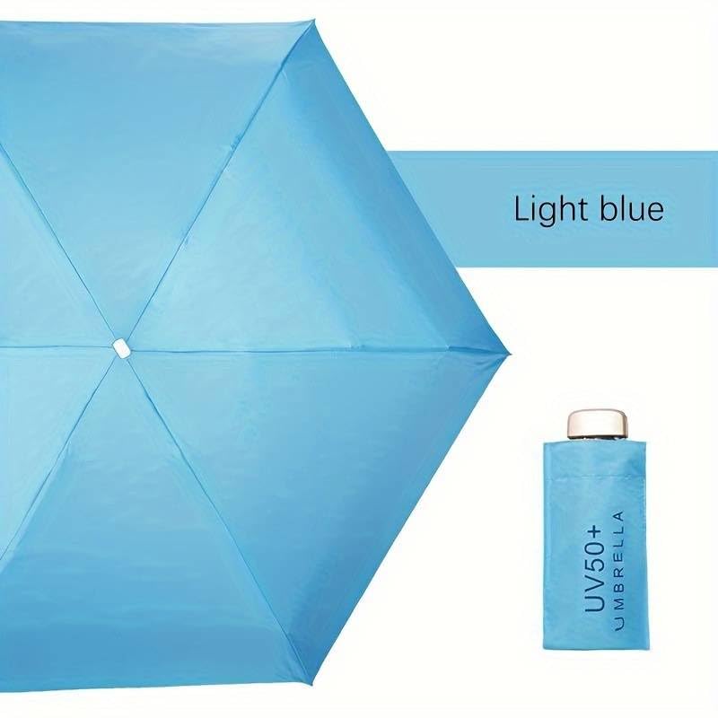 WOOMZY Compact Travel Umbrella, Portable Mini Travel Sun Rain Beach Golf- Elegant Slim Design Small Pocket Umbrella for Rain, UV Protection Lightweight Umbrellas for Girls and Women (P-SkyBlue) - Image 4