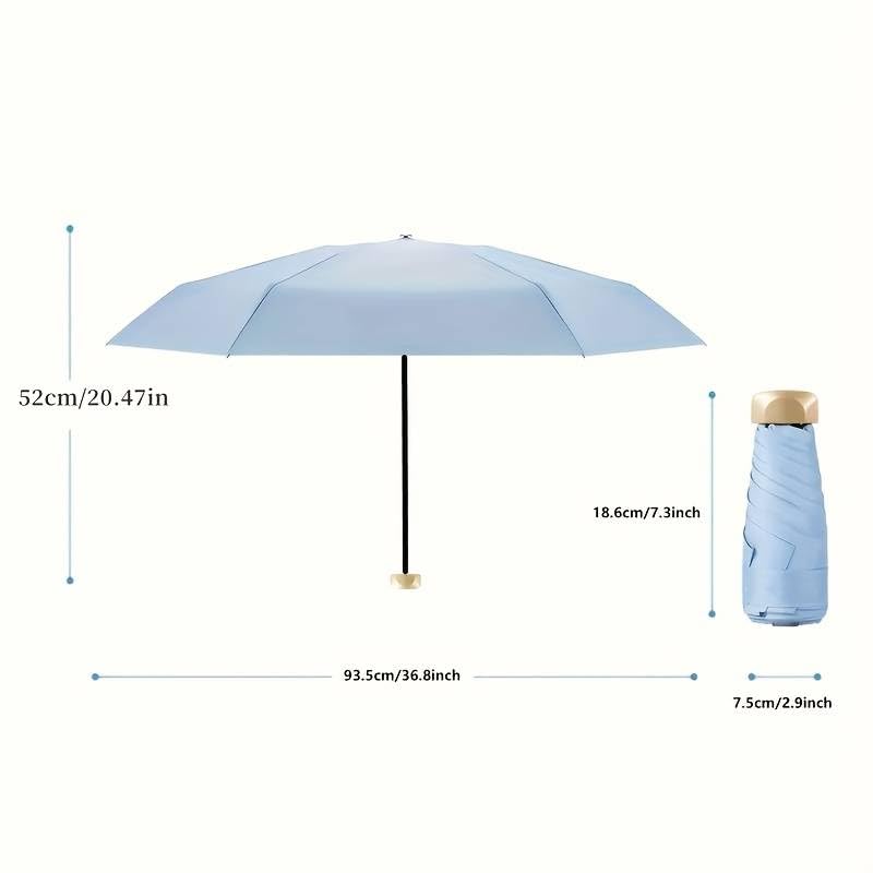 WOOMZY Compact Travel Umbrella, Portable Mini Travel Sun Rain Beach Golf- Elegant Slim Design Small Pocket Umbrella for Rain, UV Protection Lightweight Umbrellas for Girls and Women (P-SkyBlue) - Image 5