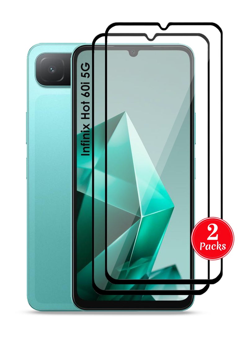 S-TOP Infinix Hot 60i 5G Screen Protector [ 2 Pack ] - Premium Full Screen Tempered Glass For Infinix Hot 60i 5G , High Transparency, Delicate Touch, Anti-Explosion, Smooth Arc Edges, Easy Installation - Image 1