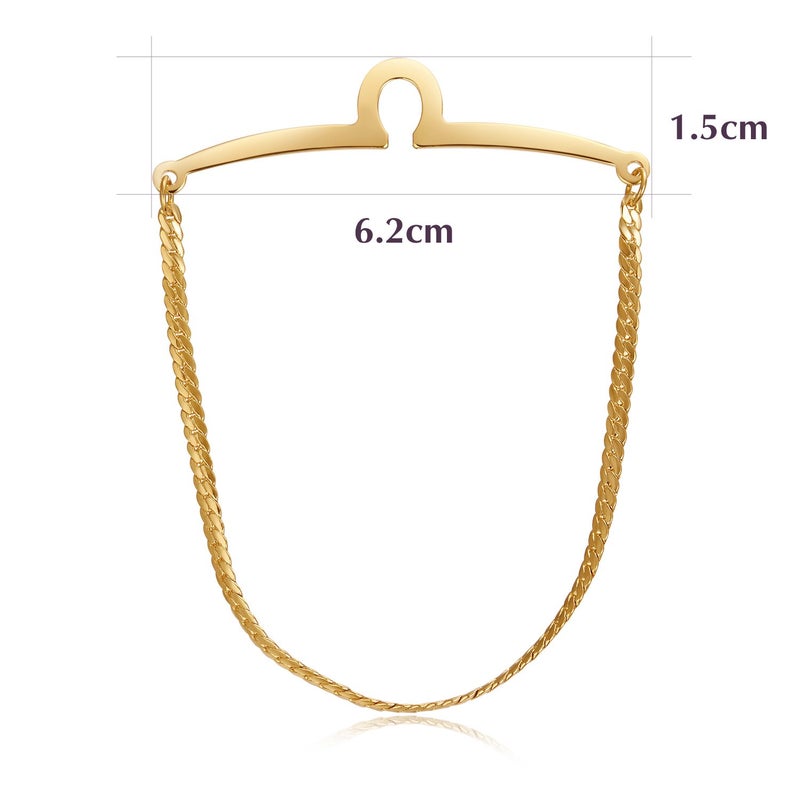 Yoursfs Gold Tie Chain for Men Gold Plated Single Loop Tie Bar/Pin/Clasp Chain Mens - Image 2