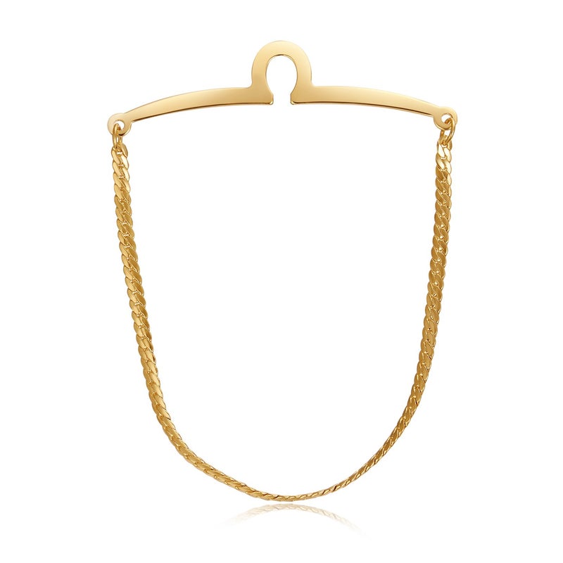 Yoursfs Gold Tie Chain for Men Gold Plated Single Loop Tie Bar/Pin/Clasp Chain Mens - Image 1