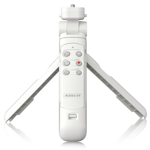 AODELAN Wireless Shooting Grip Tripod with Remote Control for Vlogging, for Sony ZV-E10,ZV-1,ZV-1 II, ZV-1F, a6100, a6400, a6600, a7 III, a7R III, a7R IV, a9, a9 II, Replace Sony GP-VPT2BT（White - Image 1