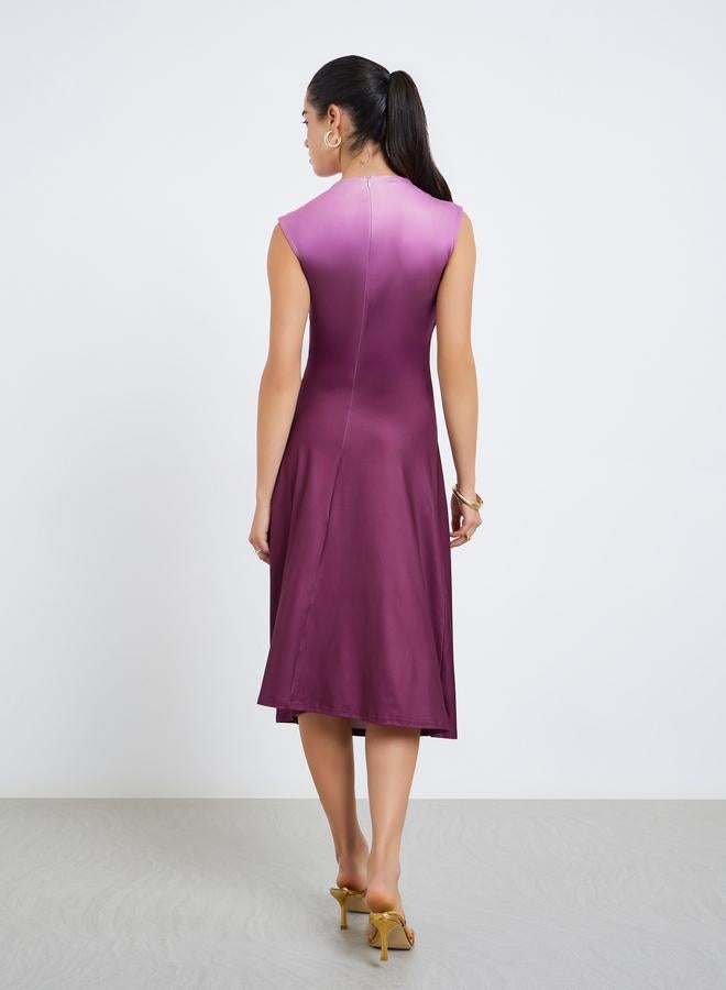 Styli Women Ruched Ombre Look Sheath Midi Dress - Image 5