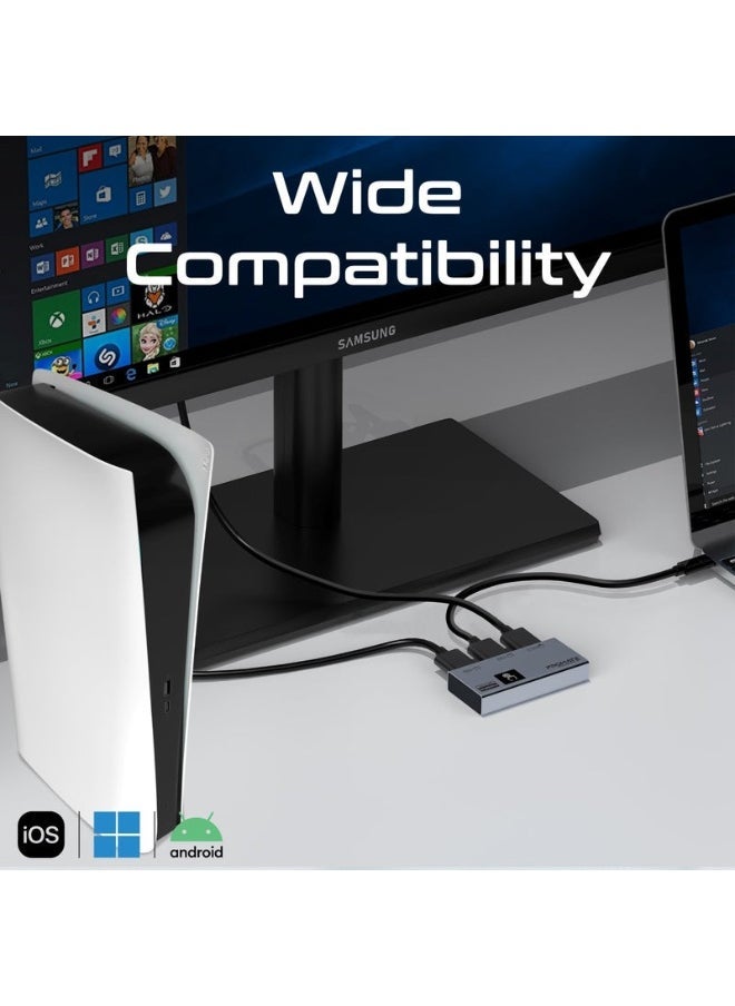 Promats Promate MediaSwitch-2T Ultra-HD 8K@60Hz HDMI® Switch with Smart Touch Control  - Image 3