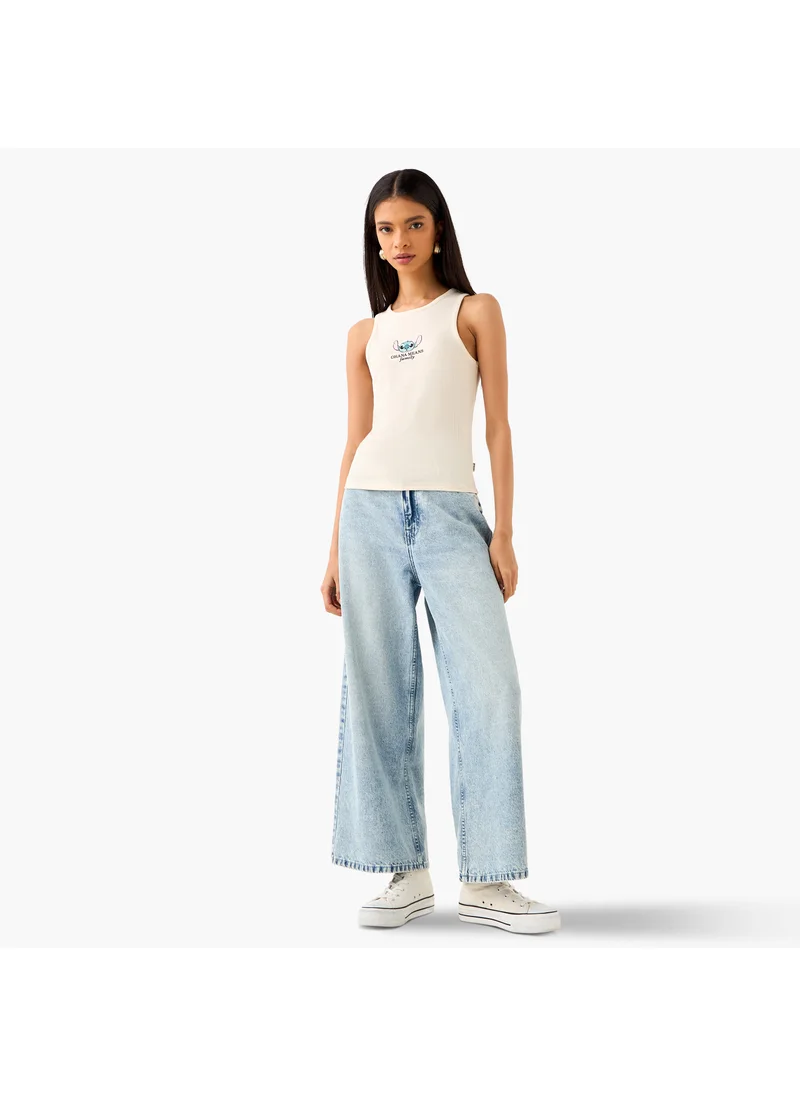 اس بي كاركترز Stitch Print Ribbed Tank Top