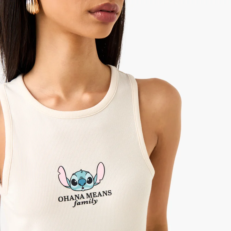 SP Characters Stitch Print Ribbed Tank Top