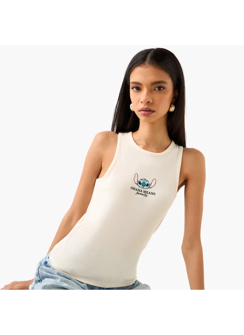 اس بي كاركترز Stitch Print Ribbed Tank Top