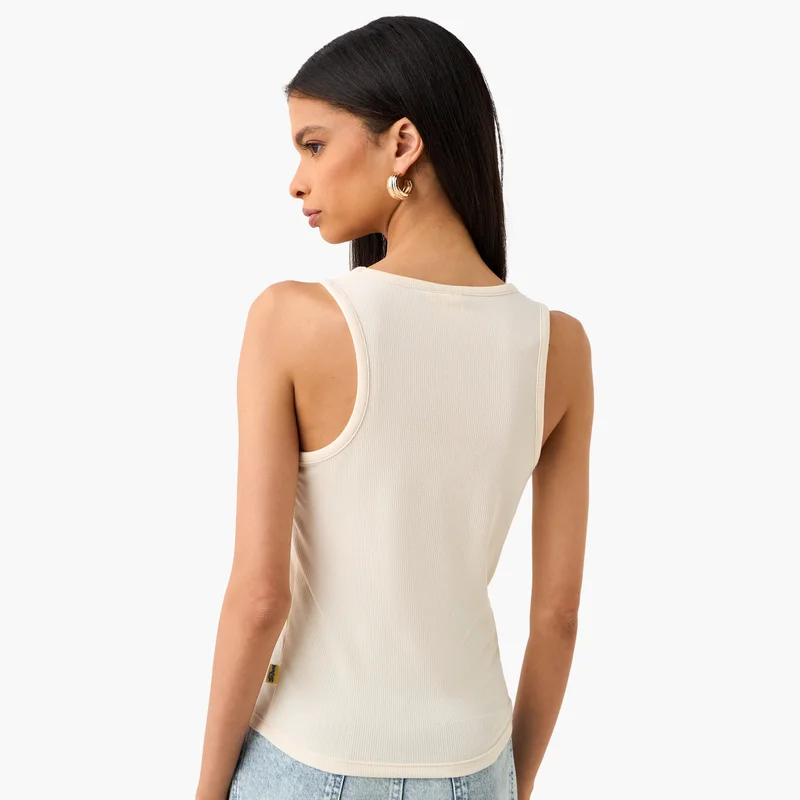 SP Characters Stitch Print Ribbed Tank Top
