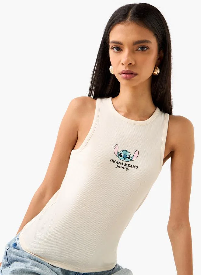 SP Characters Stitch Print Ribbed Tank Top