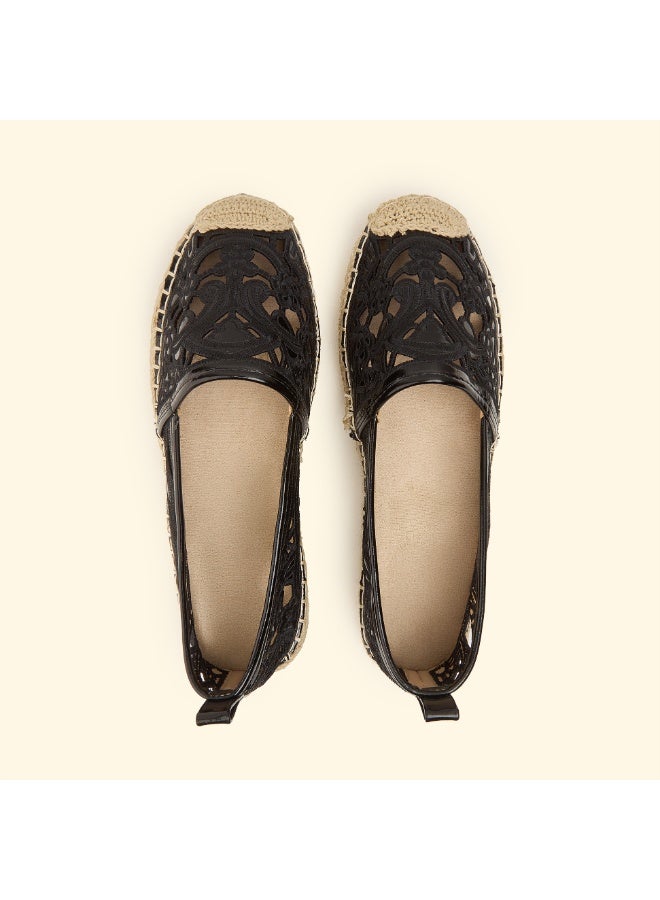 BOU classic-crochet-espadrilles-black - Image 1