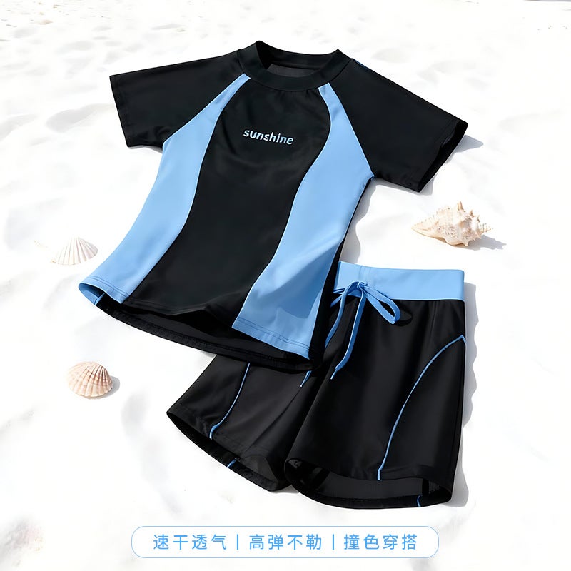 New Summer Swimsuit for Indoor and Outdoor Swimming Training, Sun-Protective, Quick-Drying Fabric, Balanced Elasticity, Comfortable Square-Cut Swimwear - Image 2