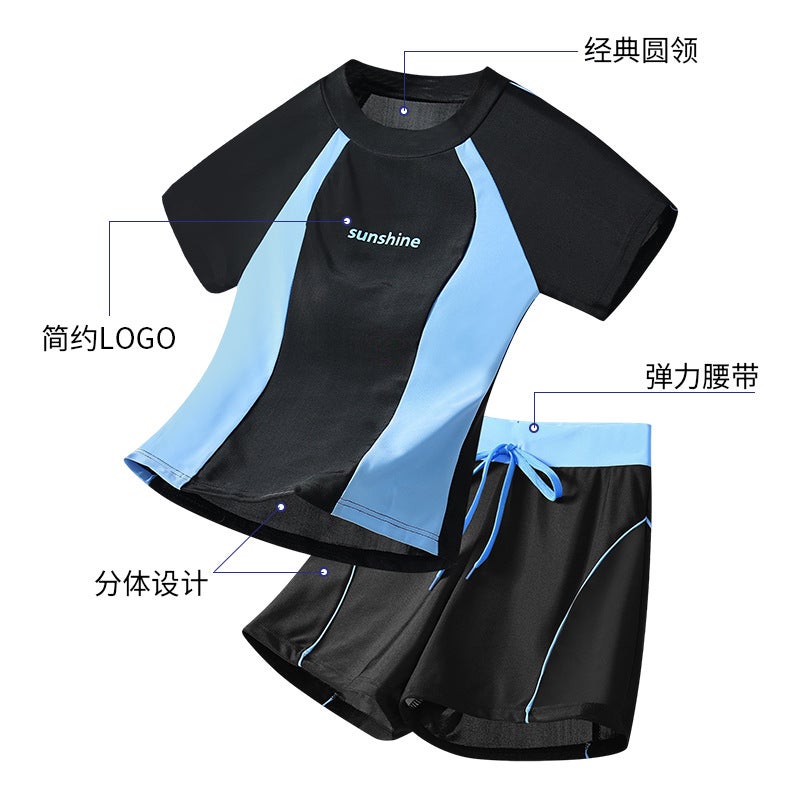 New Summer Swimsuit for Indoor and Outdoor Swimming Training, Sun-Protective, Quick-Drying Fabric, Balanced Elasticity, Comfortable Square-Cut Swimwear - Image 4