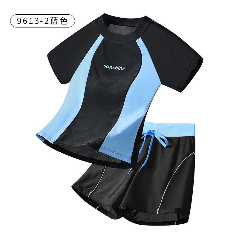 New Summer Swimsuit for Indoor and Outdoor Swimming Training, Sun-Protective, Quick-Drying Fabric, Balanced Elasticity, Comfortable Square-Cut Swimwear - Image 1