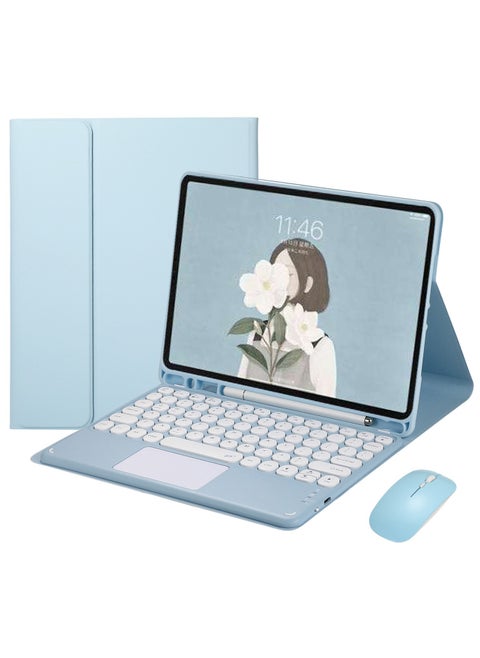 Detachable Bluetooth Keyboard Case with Touchpad for Galaxy Tab S9 Plus 12.4" Tablet (2023) - Leather Folio Cover for SM-X810/X816B/X818U Models