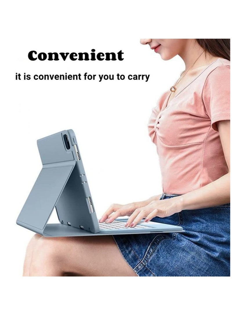 Detachable Bluetooth Keyboard Case with Touchpad for Galaxy Tab S9 Plus 12.4" Tablet (2023) - Leather Folio Cover for SM-X810/X816B/X818U Models