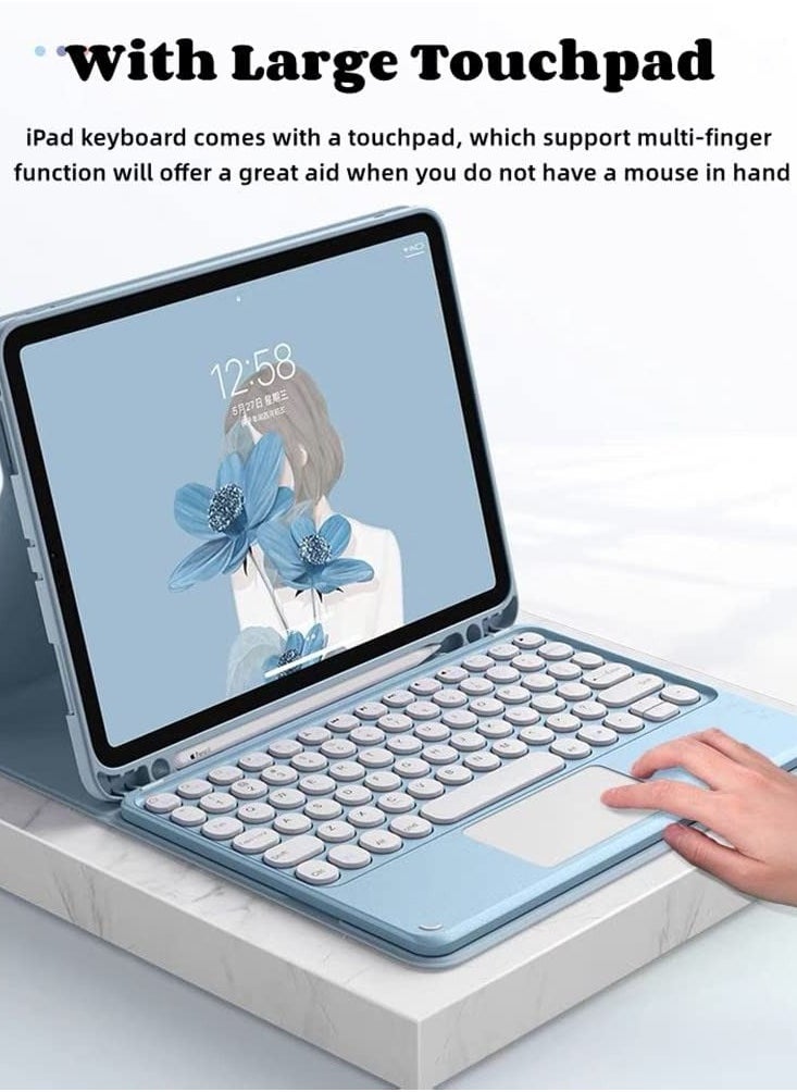 Detachable Bluetooth Keyboard Case with Touchpad for Galaxy Tab S9 Plus 12.4" Tablet (2023) - Leather Folio Cover for SM-X810/X816B/X818U Models