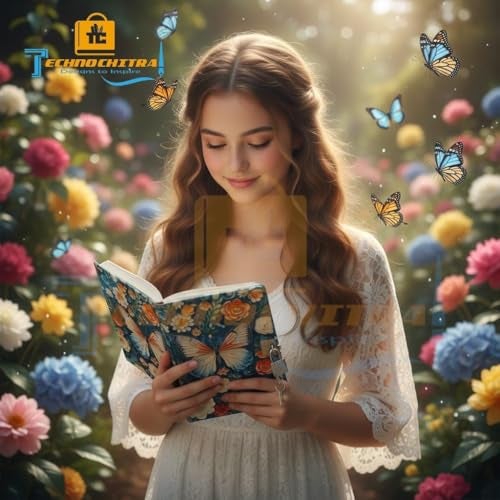 TECHNOCHITRA Aesthetic Butterfly & Flowers Lock Diary for Girls | Secret Journal with Lock & Key | Premium Stationery Gift Set for Kids, Teens & Women - Image 3