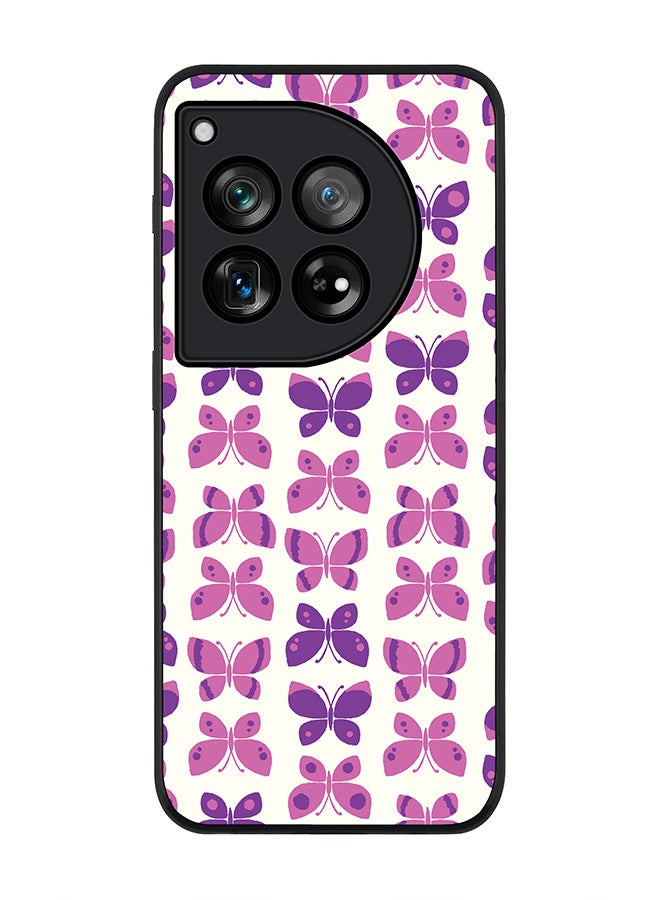 Stylizedd Rugged Black edge case for OnePlus 12R / OnePlus Ace 3 5G, Slim fit Soft Case Flexible Rubber Edges Anti Drop TPU Gel Thin Cover -  Sweet Butterfly - Image 1