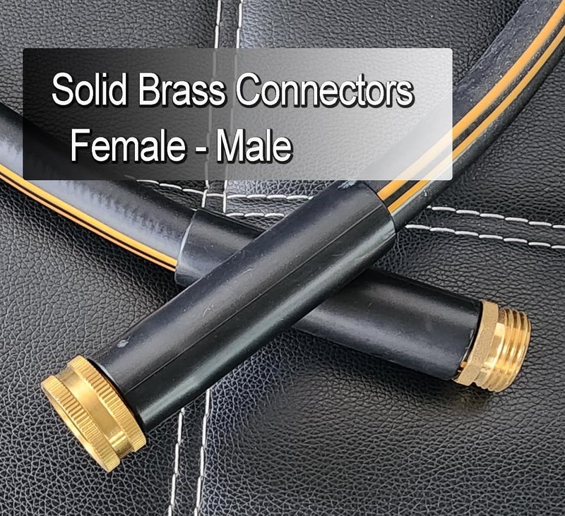 Atlantic Female to Female Heavy Duty Garden Hose 4 ft x 5/8 Inch Black Water Hose Short Connection Leader Hose (4 Feet) - Image 3