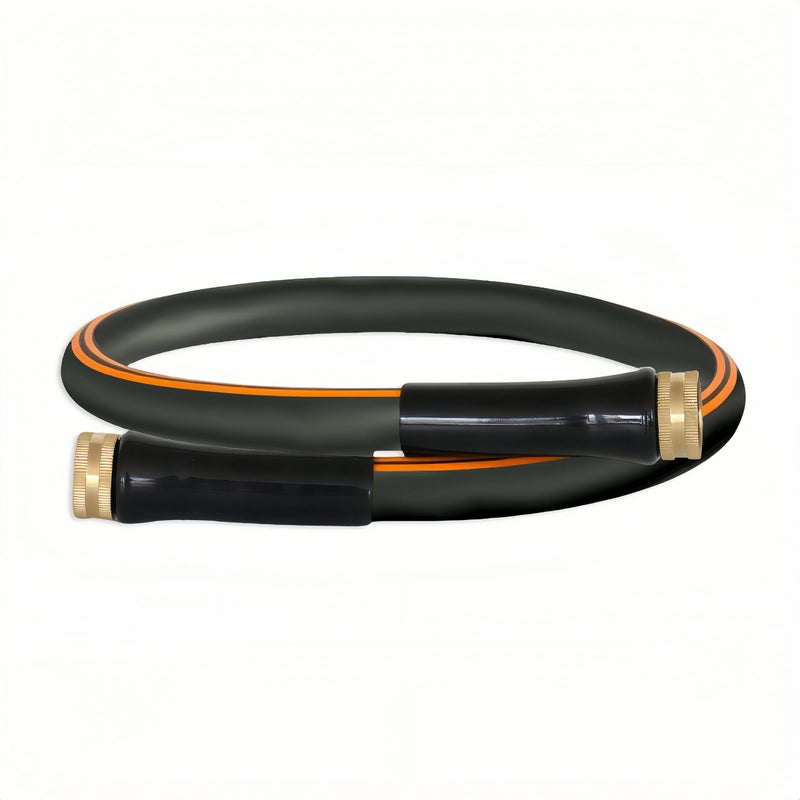 Atlantic Female to Female Heavy Duty Garden Hose 4 ft x 5/8 Inch Black Water Hose Short Connection Leader Hose (4 Feet) - Image 1