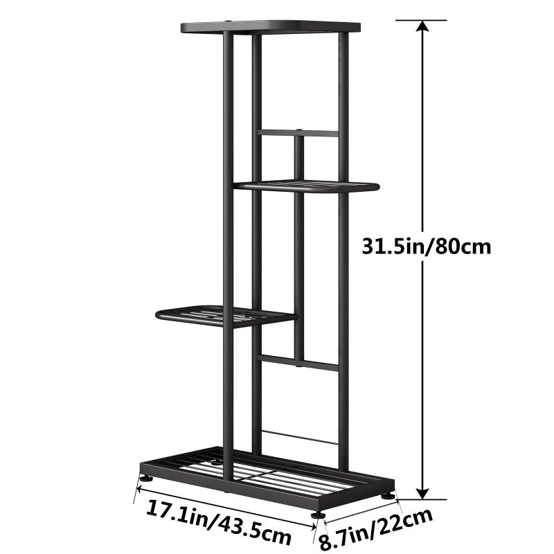 LINZINAR Plant Stand Indoor Outdoor Corner 4 Tier Metal Plant Shelf Patio Plant Rack for Garden Corner Balcony Living Room - Image 5