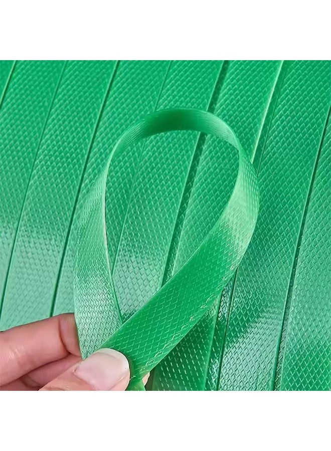 Rubik لفة شريط ربط مع ختم معدني مرقط 1 كجم، حزام تعبئة ثقيل من بوليستر PET 600م × 16مم × 0.8مم (أخضر) - Image 4
