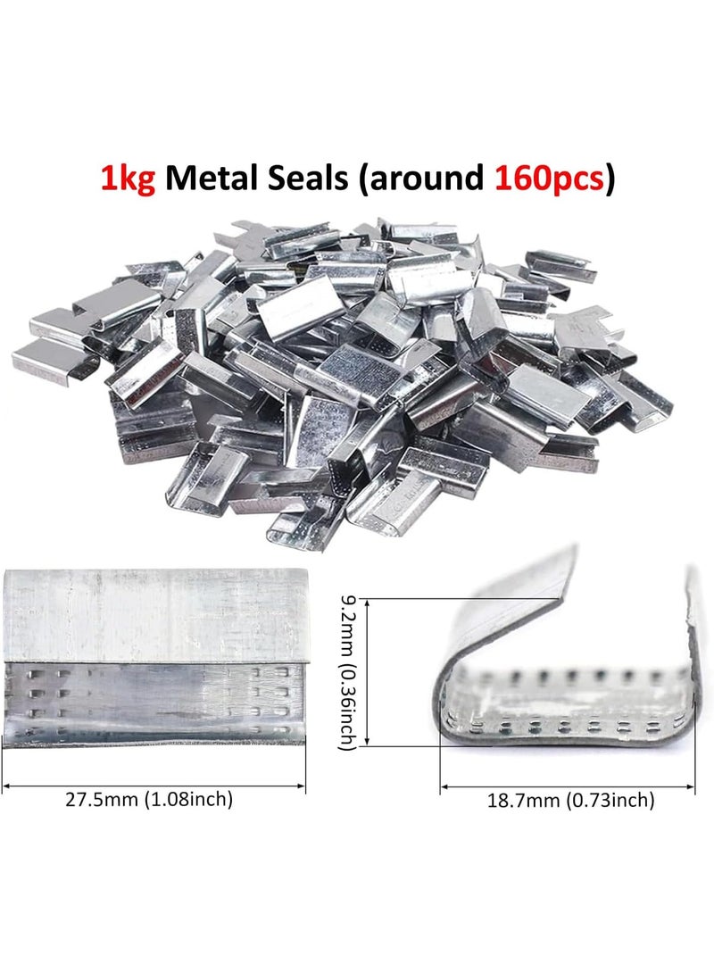 Rubik لفة شريط ربط مع ختم معدني مرقط 1 كجم، حزام تعبئة ثقيل من بوليستر PET 600م × 16مم × 0.8مم (أخضر) - Image 2