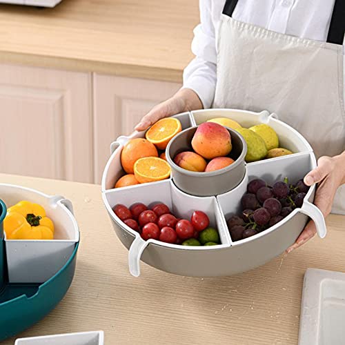 Rasdion Rasdion 360 Rotatable Serving Tray and Platters Divided Serving Bowls for Party Festive Decor Removable Serving Dishes for Chips and Dip Fruit Veggies Candy and Snacks  - Image 1