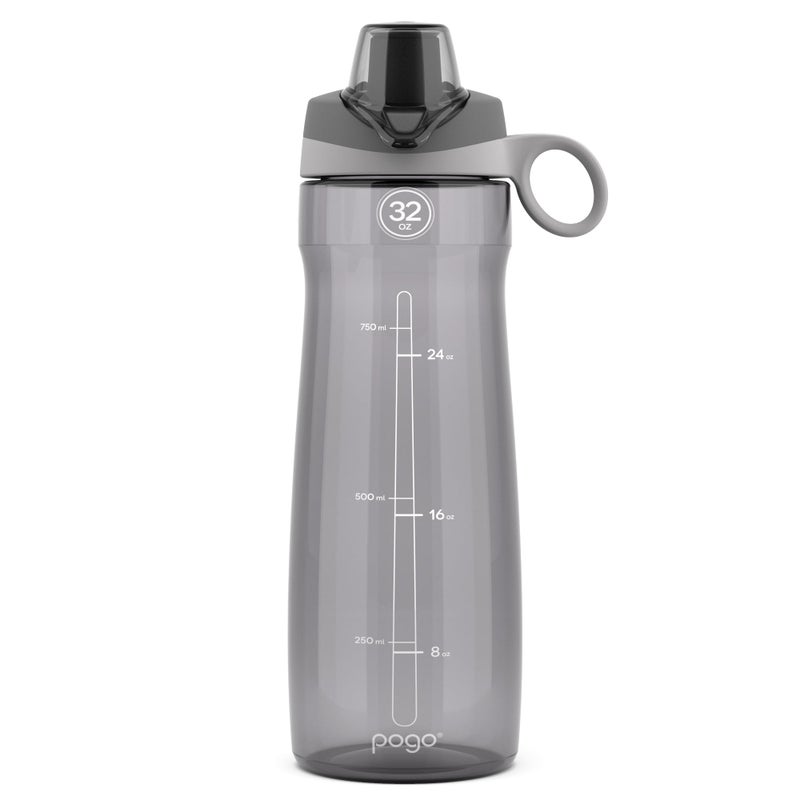 Pogo BPA-Free Tritan Plastic Water Bottle with Chug Lid, 32 Oz, Grey - Image 1