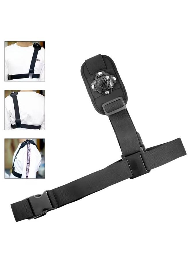ماركة غير محددة حزام كاميرا يدور 360 درجة، حزام صدر بكتف واحد مع رأس حذاء ساخن لـ Gopro  - Image 1
