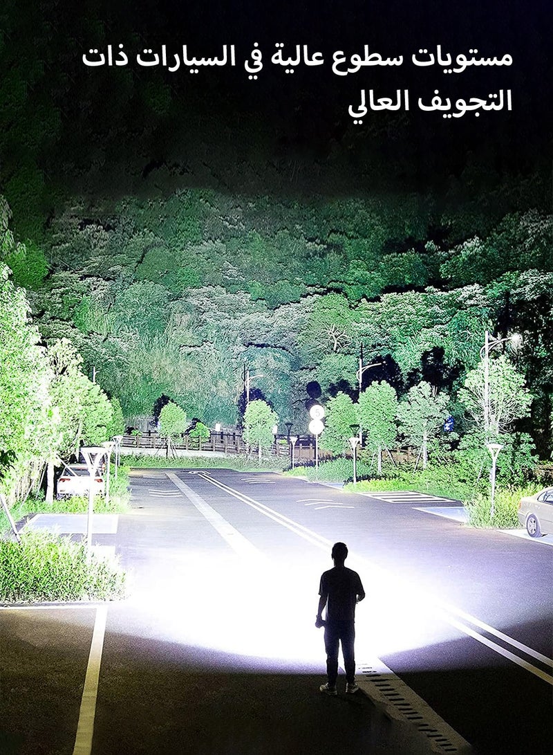 عربست كشافات LED قابلة للشحن قابلة لإعادة الشحن P70 مصباح يدوي P70 عالي اللمعان فائق السطوع مصباح يدوي قوي للغاية 5 أوضاع إضاءة IPX6 مقاوم للماء 26650 بطارية 26650 للتخييم في الهواء الطلق والتنزه في الهواء الطلق  - Image 2