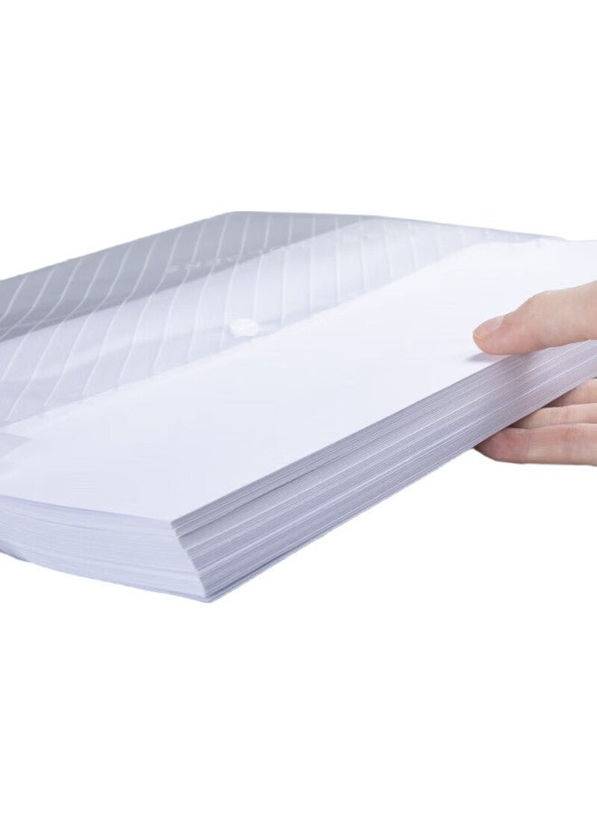 Jin Longxing Jinlongxing 10-Pack A4 Button Closure Transparent File Folders, Invoice Storage Pouches, Plastic Waterproof Exam Paper Storage Bags, Office Document Folders, Data Pouches A1008 - Image 2